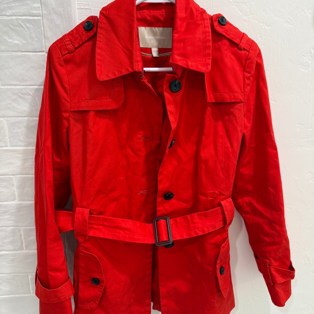 Banana Republic Orange Trenchcoat Size Medium